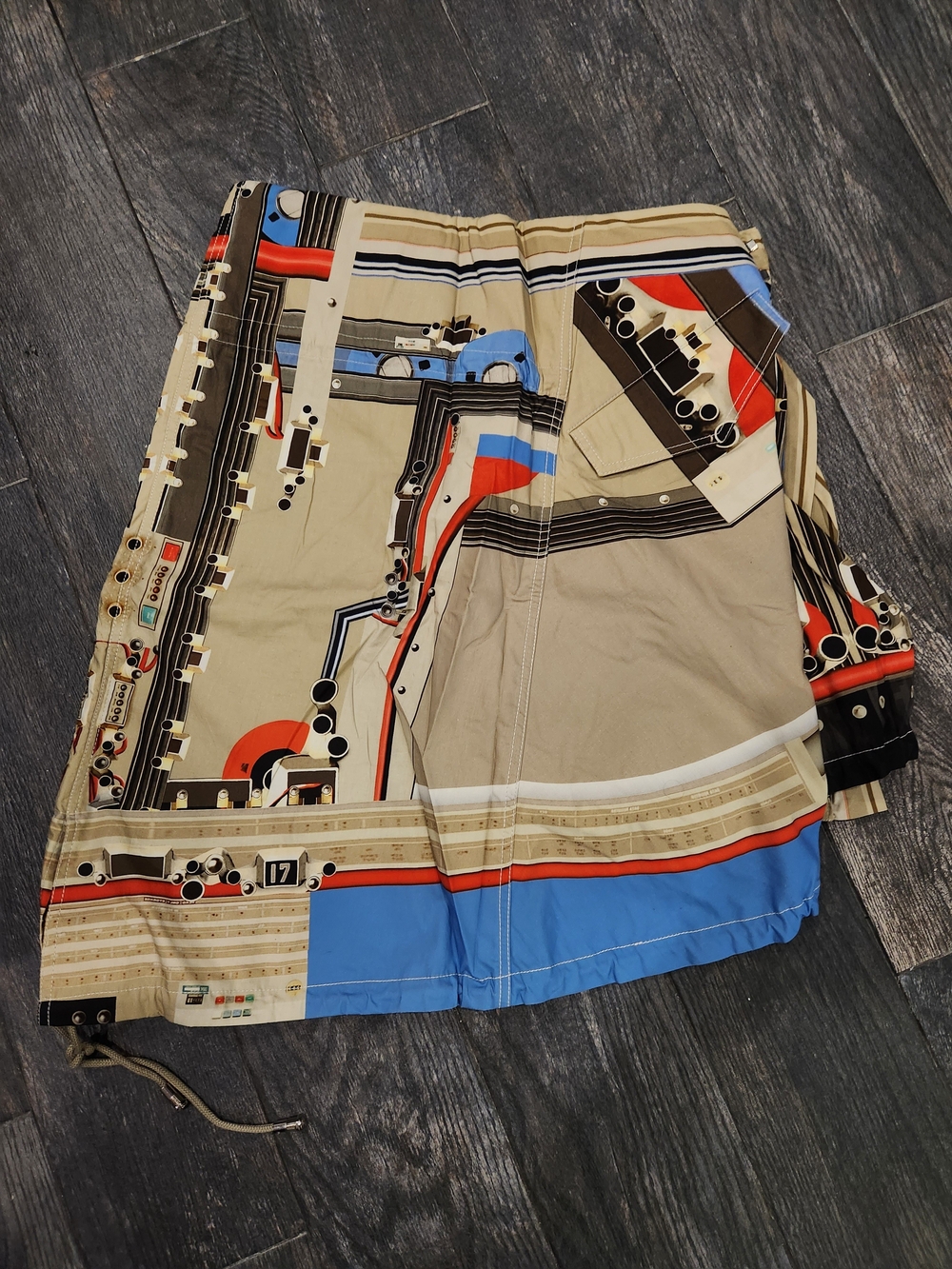Givenchy Multicolor Geometric Drawstring Shorts Kilt - Picture 12 of 14